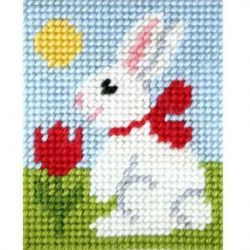 Borduurpakket Konijn met strik Orchidea 9703