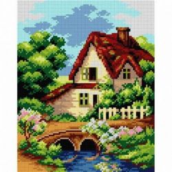 Borduurpakket voorbedrukt huis Orchidea M2688