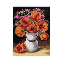 Borduurpakket voorbedrukt papavers Orchidea M2894