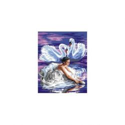 Voorbedrukt stramien zwanenmeer Orchidea SAC101