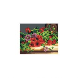 Voorbedrukt stramien papavers Orchidea SAC107