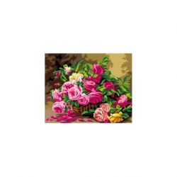 Voorbedrukt stramien rozen in mand Orchidea SAC112