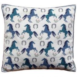 Borduurpakket Kussen paarden blauw Haandarbejdets Fremme 20-5172.01