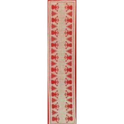 Borduurpakket Loper rode engel en kerstboom Haandarbejdets Fremme 16-3349