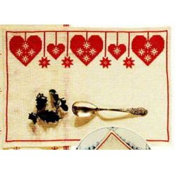 Borduurpakket Placemat harten aan een ketting Haandarbejdets Fremme 14-5969