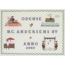 Borduurpakket Merklap Odence Hans Christaan Andersen Haandarbejdets Fremme 30-2044