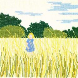 Borduurpakket Meisje in gras Haandarbejdets Fremme 30-6467