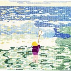 Borduurpakket Meisje visvangst Haandarbejdets Fremme 30-6471