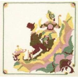 Borduurpakket Sprookje HC Andersen-herderinnetje en de schoorsteenveger Haandarbejdets Fremme 30-6778