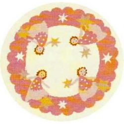 Borduurpakket Tafelkleed engelkrans en sterren motief rond 31 Haandarbejdets Fremme 06-2644