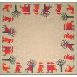 Borduurpakket Dekservet schaatsende kabouters Haandarbejdets Fremme 06-9882.01