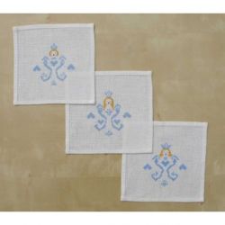 Borduurpakket Kleedje engeltjes-set van 6 Haandarbejdets Fremme 17-6925