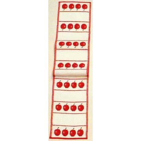 Borduurpakket tafelband rode appels Haandarbejdets Fremme 16-4056