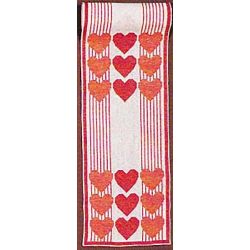 Borduurpakket tafelband harten en strepen Haandarbejdets Fremme 16-4491
