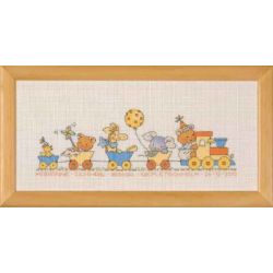 Borduurpakket Bobbi-Happy Friends treintje 1 PERMIN 12-2421