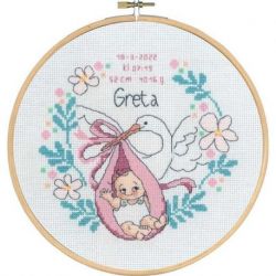Borduurpakket geboortetegel Greta Permin 92-9860