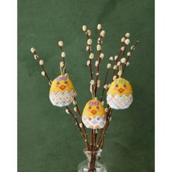 Borduurpakket paasdecoratie ei-set van 3 PERMIN 01-3445