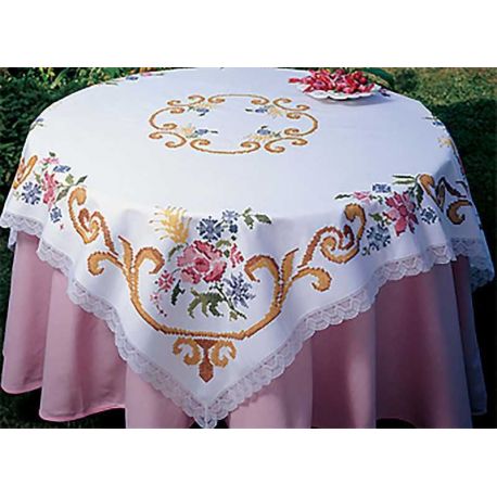 Borduurpakket Tafellaken Gemengd boeket Brodelia 2412-8769