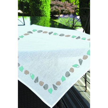 Borduurpakket Tafellaken schelpen Brodelia 2412-9107