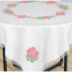 Borduurpakket Tafellaken roze bloemen Brodelia 2412-9111