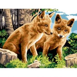 Voorbedrukt stramien vosjes Margot 133-3601