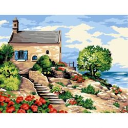 Voorbedrukt stramien huis aan water Margot 152-59