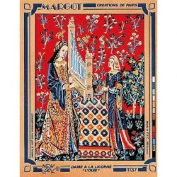 Voorbedrukt stramien Dame a la Licorne lOuie Margot 153-1137