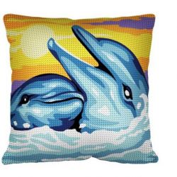 Borduurpakket voorbedrukt Kussen dolfijnen Margot 273-884