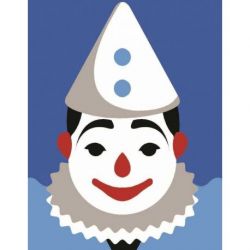 Borduurpakket voorbedrukt Witte clown Margot 766-6024179