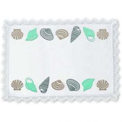 Borduurpakket voorbedrukt kleedje schelpen Margot Broderie 1020-9107