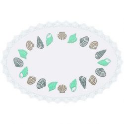 Borduurpakket voorbedrukt kleedje schelpen Margot Broderie 1031-9107