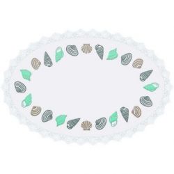 Borduurpakket voorbedrukt kleedje schelpen Margot Broderie 1032-9107