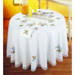 Borduurpakket voorbedrukt tafelkleed Semis de fleurs Margot broderie 20640-9072