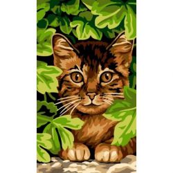 Borduurpakket voorbedrukt poesje Margot kit 105-5030