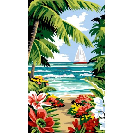 Borduurpakket voorbedrukt strand Margot kit 105-5031