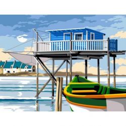 Borduurpakket voorbedrukt paalwoning Margot kit 135-3597