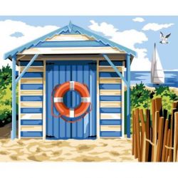 Borduurpakket voorbedrukt strandhuis Margot 136-5188