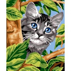 Borduurpakket voorbedrukt poesje Margot kit 136-5192