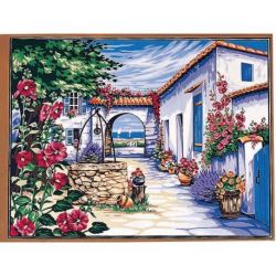 Borduurpakket voorbedrukt Le vieux puits Margot kit 154-06