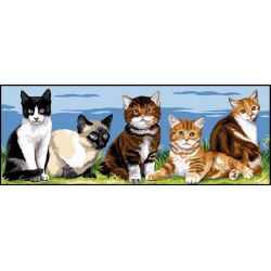 Borduurpakket voorbedrukt Les chatons Margot kit 64-256