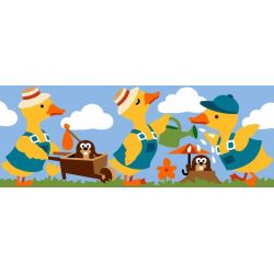 Borduurpakket voorbedrukt eendentuin Margot 64 kit-291