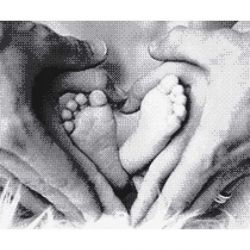 Borduurpakket geboortetegel voetjes Marie Coeur 4090-1153