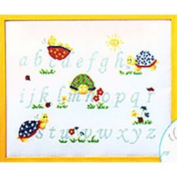 Borduurpakket voorbedrukt schildpadden ABC Princesse 5591