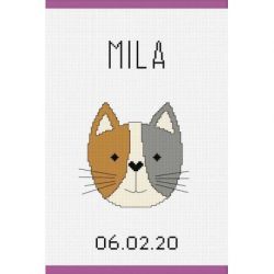 Borduurpakket gezondheidsboek-omslag kleine poes Princesse 5712