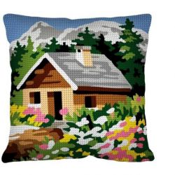 Borduurpakket kussen chalet SEG1903.254
