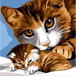 Borduurstramien voor Kussen poesjes SEG1904.57