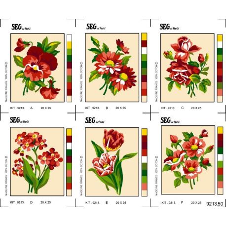 Borduurpakket bloemen set van 6 SEG9213.50