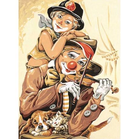 Borduurpakket clowns met viooltje SEGK929.240