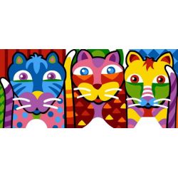 Borduurpakket 3 geometrische poesjes SEGK934.04