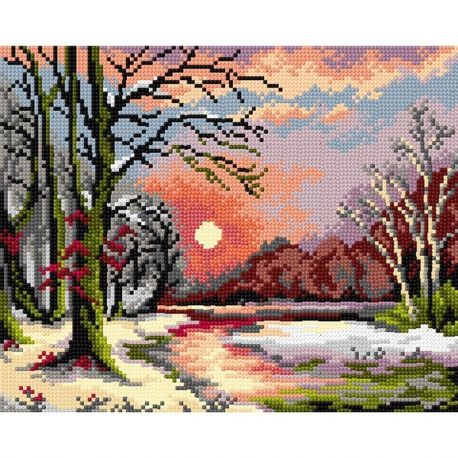 Voorbedrukt stramien winterlandschap Orchidea 3563H